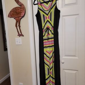 Michael Kors maxi dress, Size 4 neon stripes